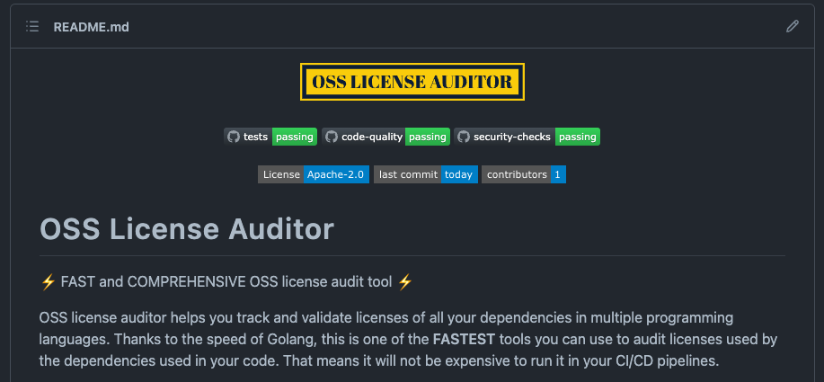 olAudit: Open Source License Auditor