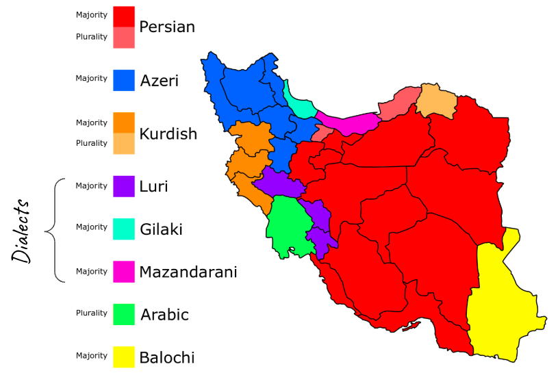 Languages spoken in Iran
