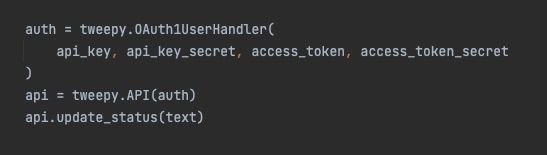 Sample code of a Twitter bot with python