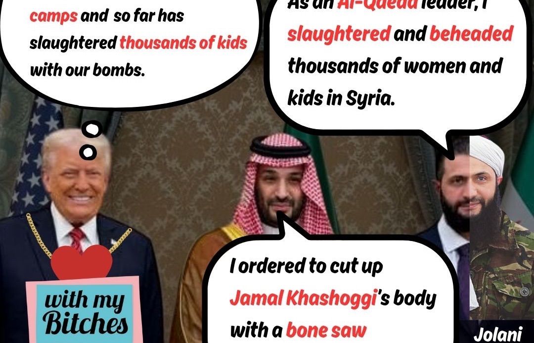 Trump shook hands with with his two extreme puppets