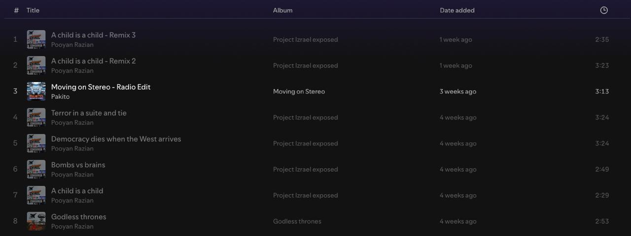 Spotify censored my music against Naz*s!