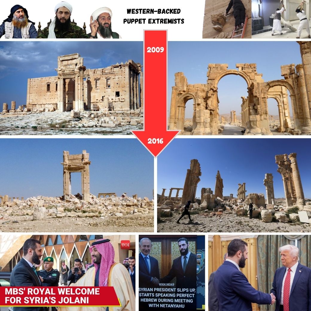 Western-backed puppet extremists, destroyed historical Persian/Assyrian monuments in Syria