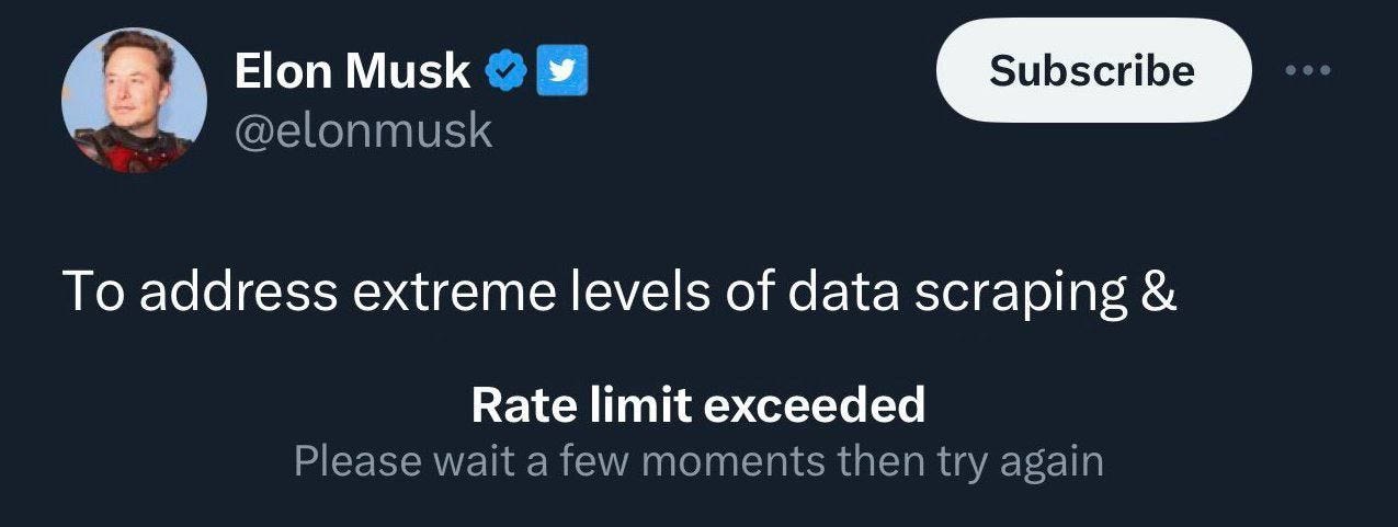 Elon Musk Twitter Rate Limits